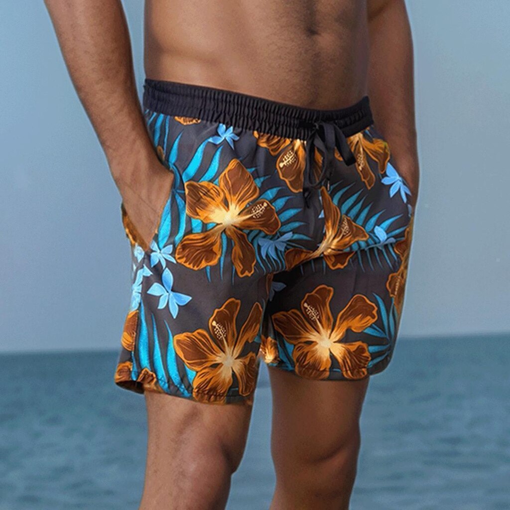 Short Praia Masculino Bermuda Curta Tactel Estampado Floral