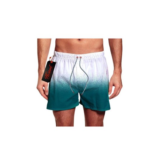 Short Praia Masculino Boardshort Floriant Degradê - Branco Menor preço em Short Praia Masculino Boardshort Floriant Degradê - Branco
