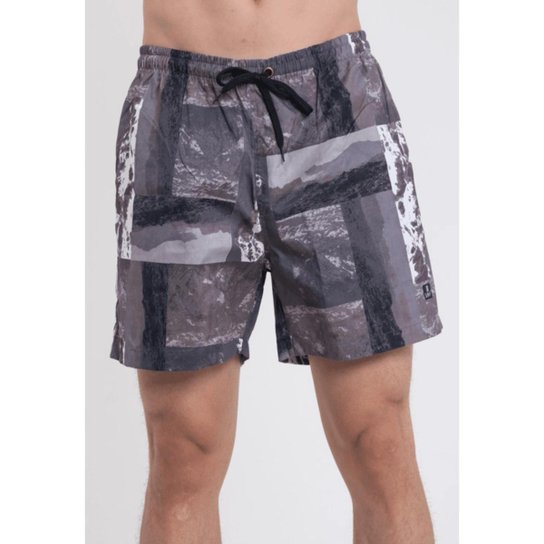 Short Praia Masculino Floral Estampado Primavera Verao Cinza Colinas - Estampado Menor preço em Short Praia Masculino Floral Estampado Primavera Verao Cinza Colinas - Estampado