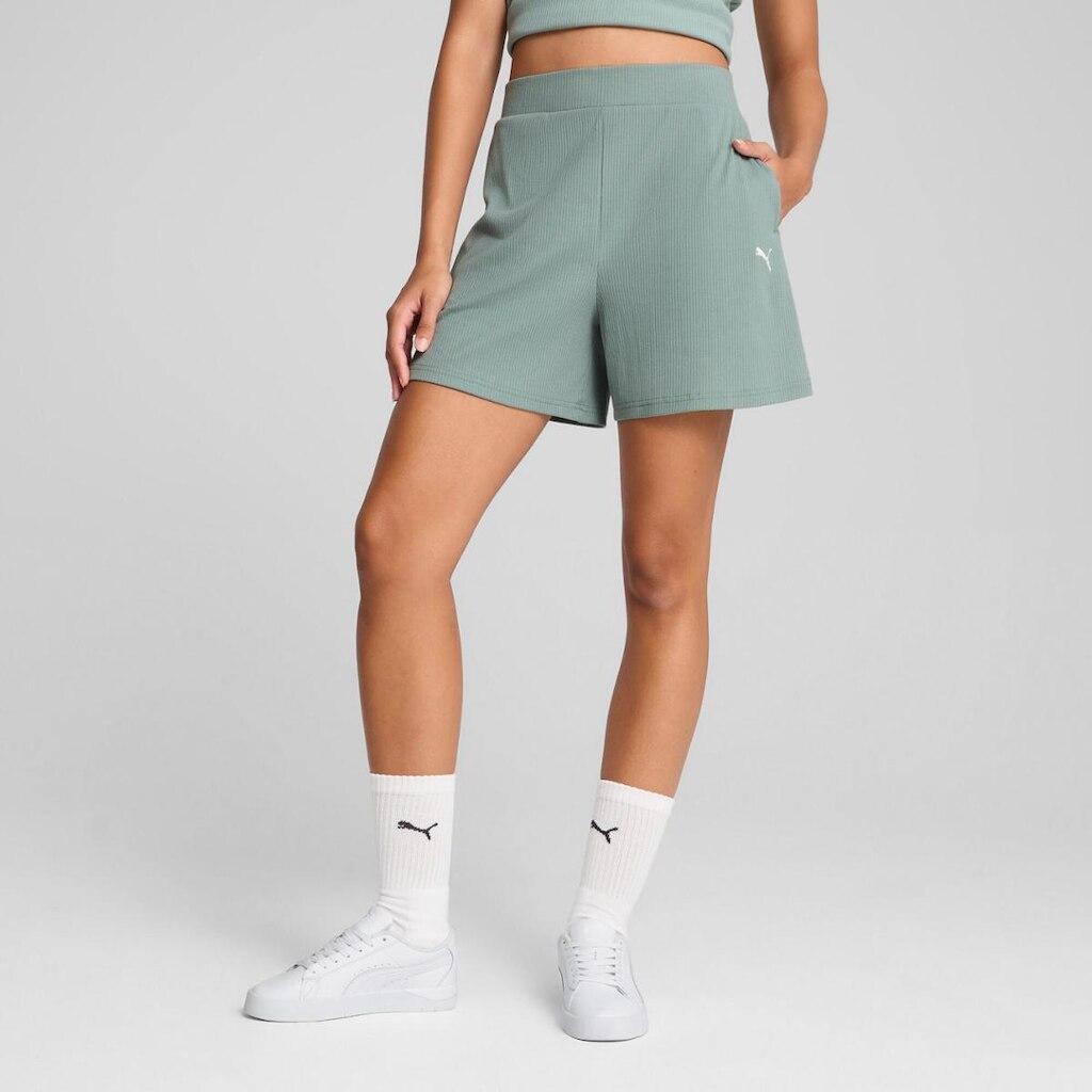 Short Puma Ess Elevated 5" High-Rise Rib Feminino