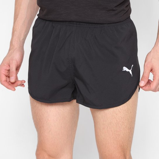Short Puma Split Run Favorite Masculino - Preto Menor preço em Short Puma Split Run Favorite Masculino - Preto