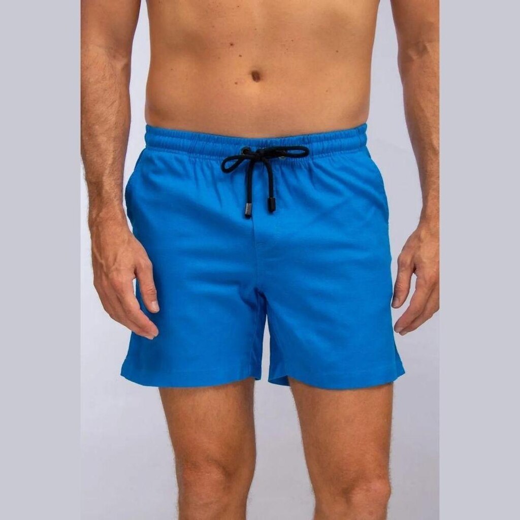 Short Red Feather Linho Masculino Hot Blue