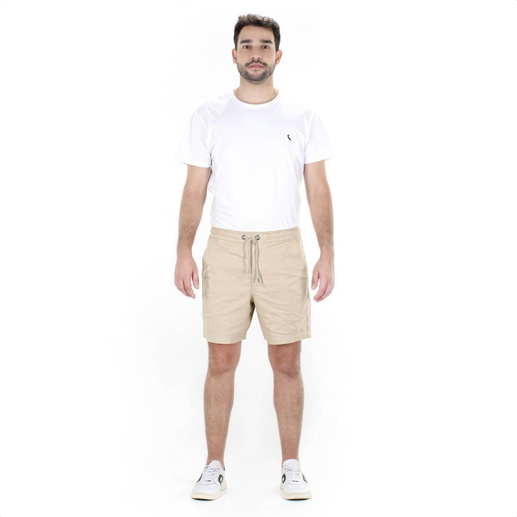 Short Reserva Elástico Estonado Bege - Masculino