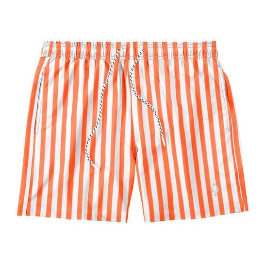 Short Resina Bermuda Tactel Masculino Listrado Listras Básico Mauricinho - Laranja Menor preço em Short Resina Bermuda Tactel Masculino Listrado Listras Básico Mauricinho - Laranja