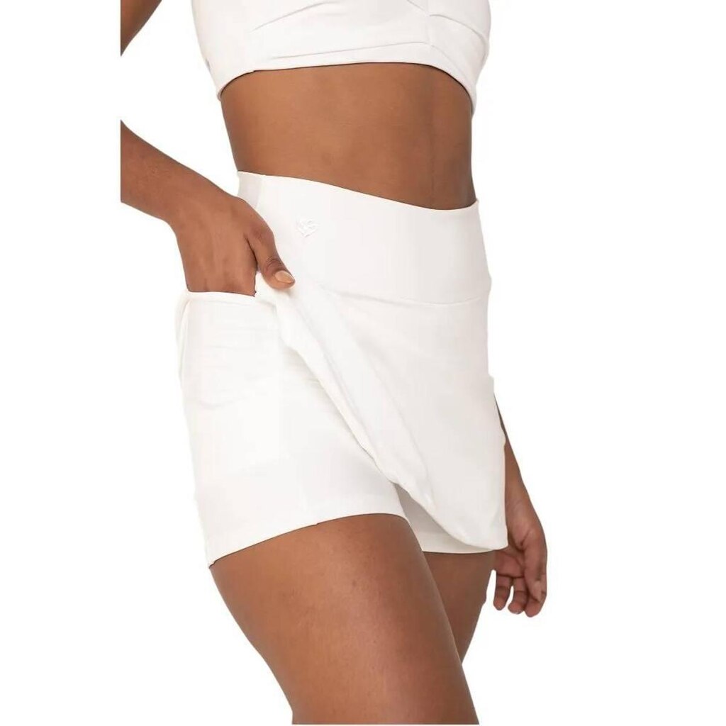 Short Saia Amei Sport com Bolso Interno - Branco