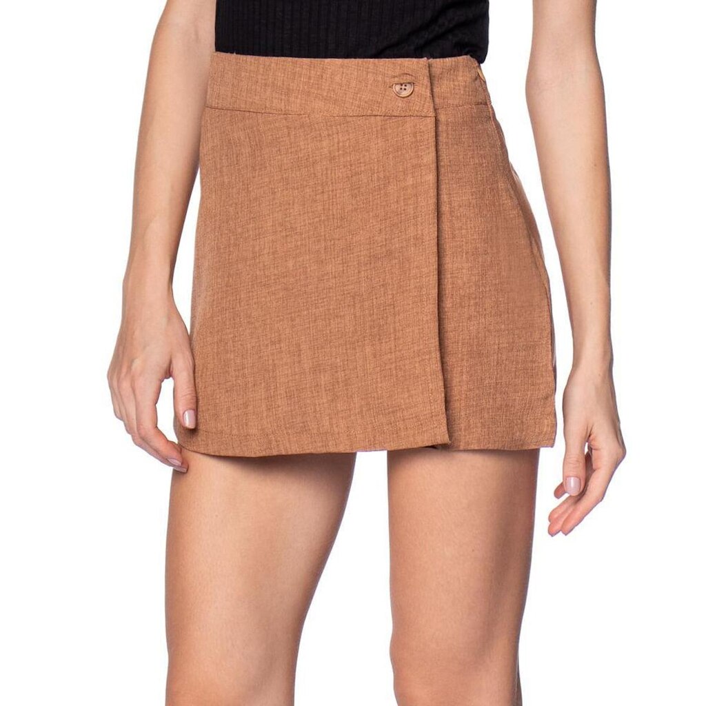 Short Saia Feminino The Style Box Transpassado Azul