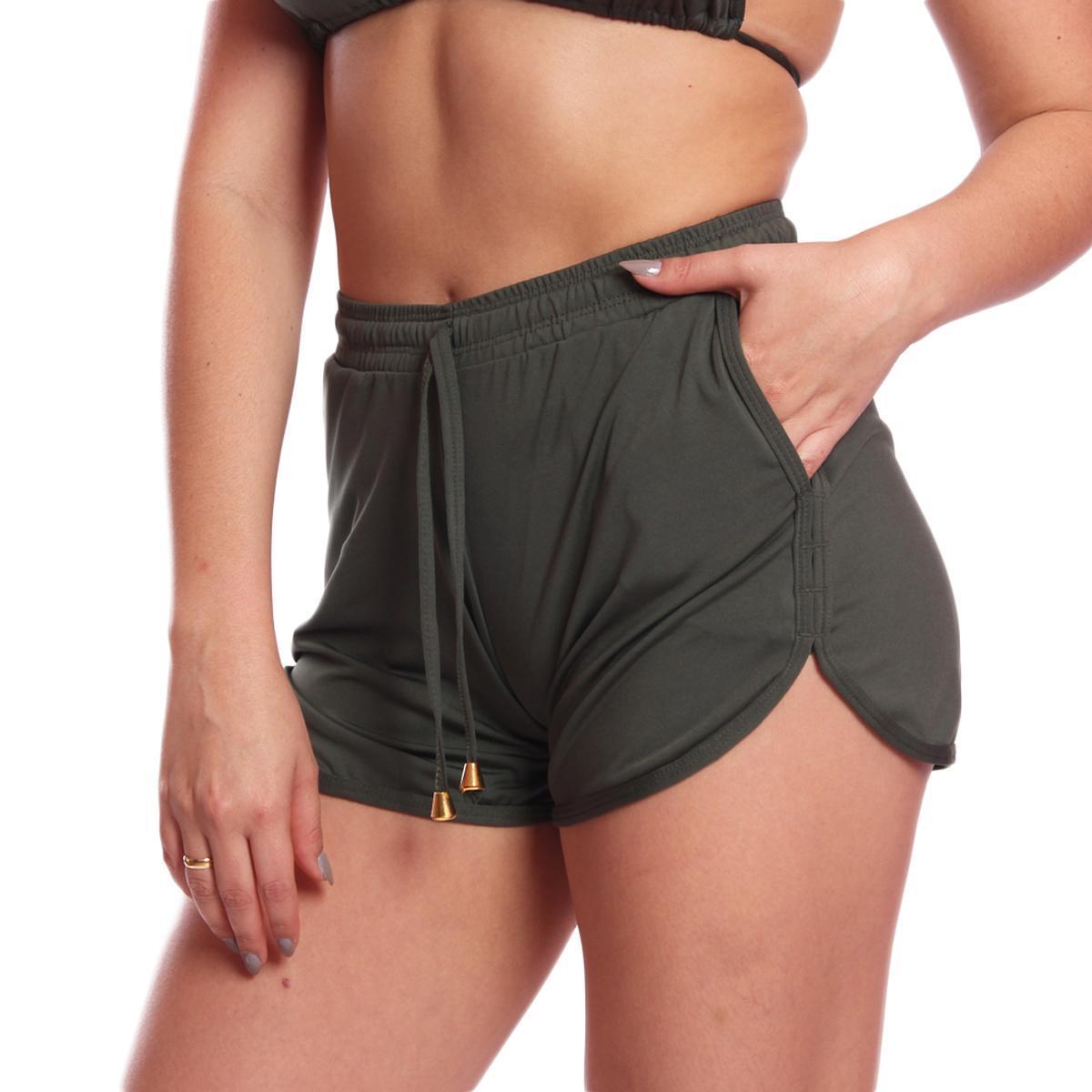 Short Saída Praia Piscina Bolso Academia Corrida FMF Verde