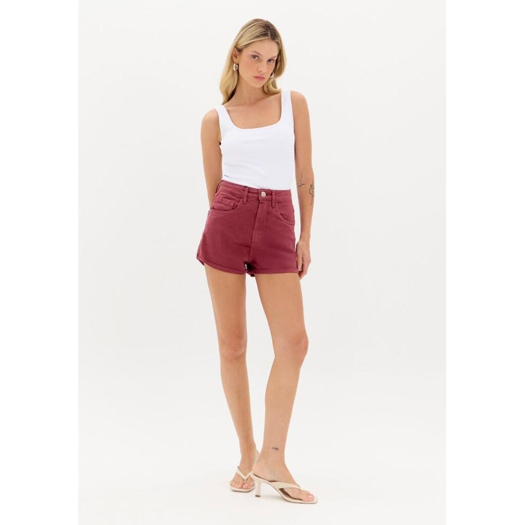 Short Sarja Comfort Cintura Alta