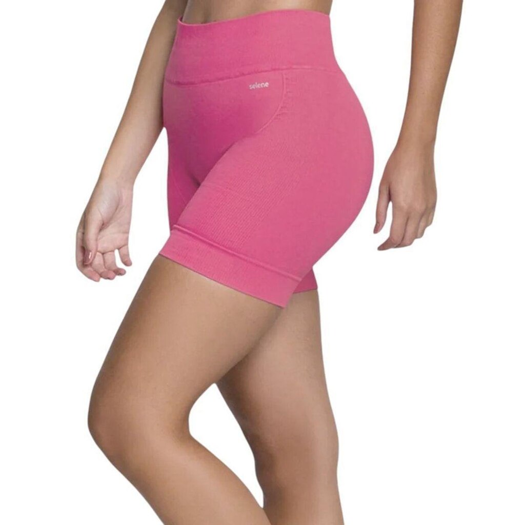 Short Selene Sem Costura Feminino - Rosa e Cinza GG