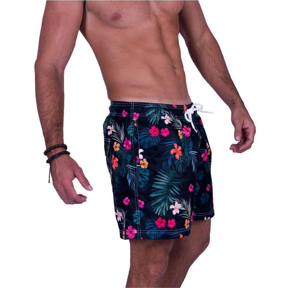 Short tactel florido masculino Clearance