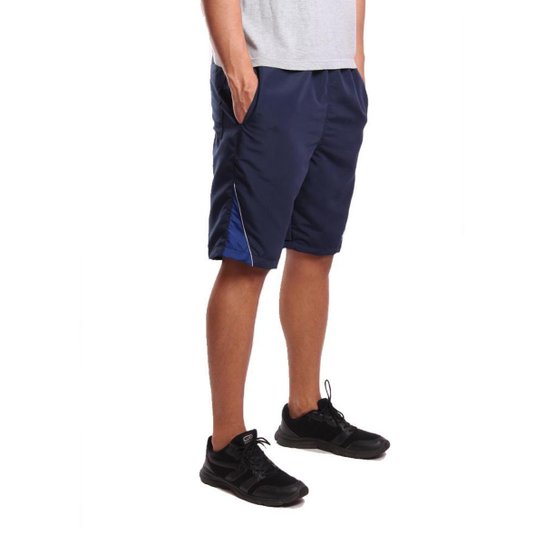 Short Tactel Ox Silver com Bolsos Masculino - Azul Escuro Menor preço em Short Tactel Ox Silver com Bolsos Masculino - Azul Escuro