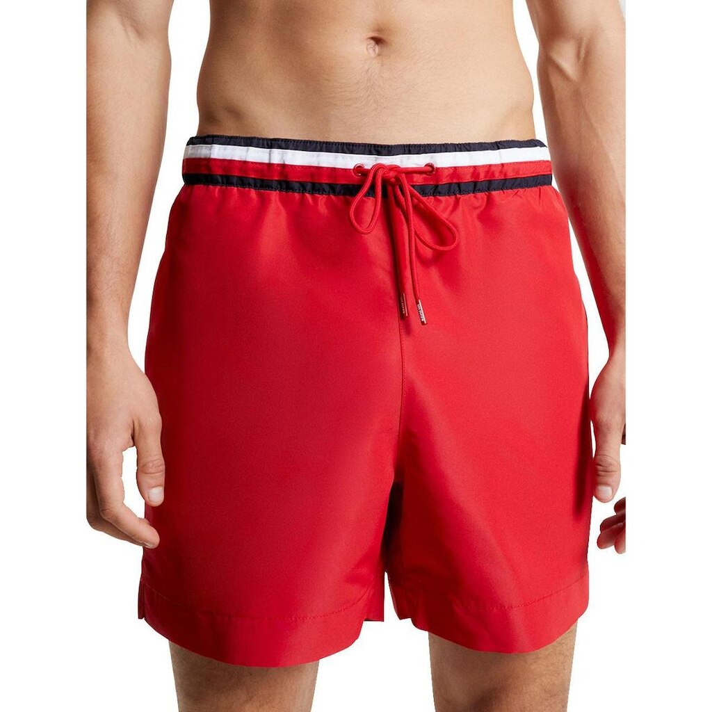 Short Tommy Hilfiger Masculino Medium Drawstring Waist Stripe Vermelho