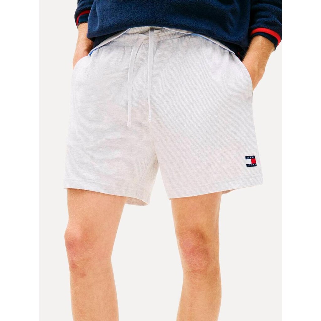 Short Tommy Jeans Masculino Pleated Waffle Texture Cinza Claro