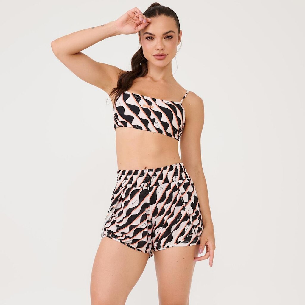 Short Transpassado Estampa Poliamida Soft Donna Carioca