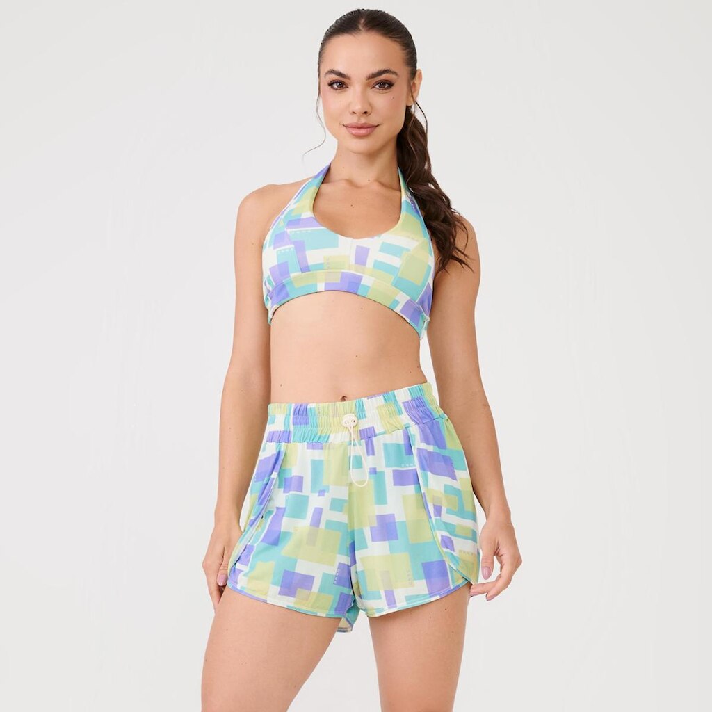 Short Transpassado Estampa Poliamida Soft Donna Carioca