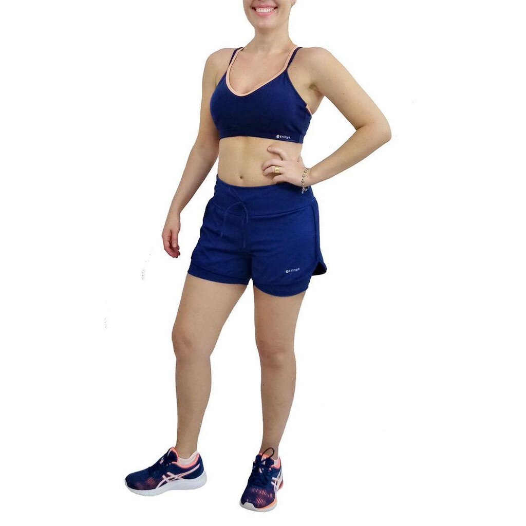 Short Trinys Flat 2 Em 1 Poliamida Feminino