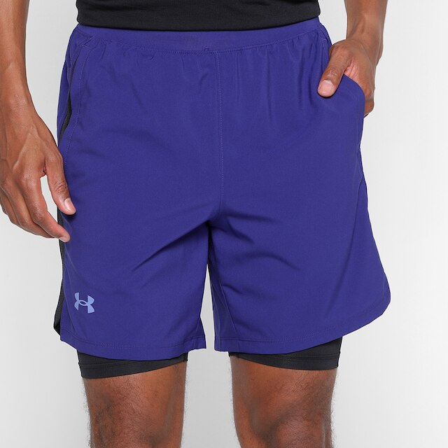 Short Under Armour Launch Sw 7 2n1 Masculino - Preto+Prata é boa?