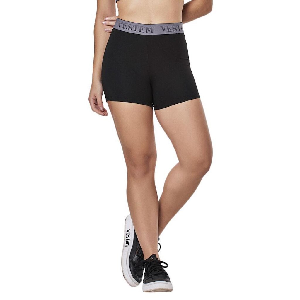 SHORT VESTEM ZIRCONIA FEMININO - PRETO G