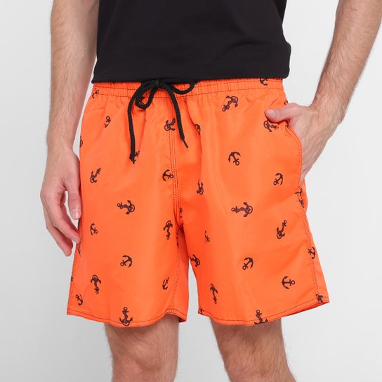 Short Wall Estampado Masculino - Laranja Menor preço em Short Wall Estampado Masculino - Laranja