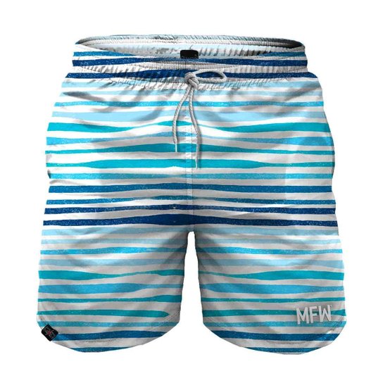 Short Waves Tactel Masculino com Bolsos - Azul Menor preço em Short Waves Tactel Masculino com Bolsos - Azul