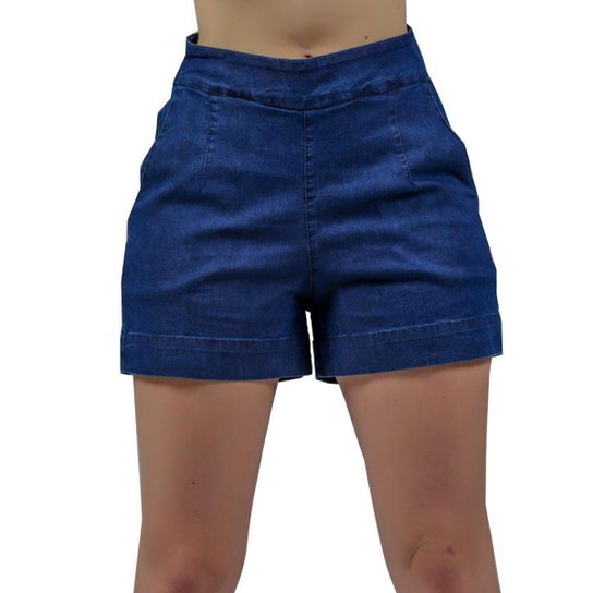 Short Zayon Jeans Alfaiataria Azul - Azul Menor preço em Short Zayon Jeans Alfaiataria Azul - Azul