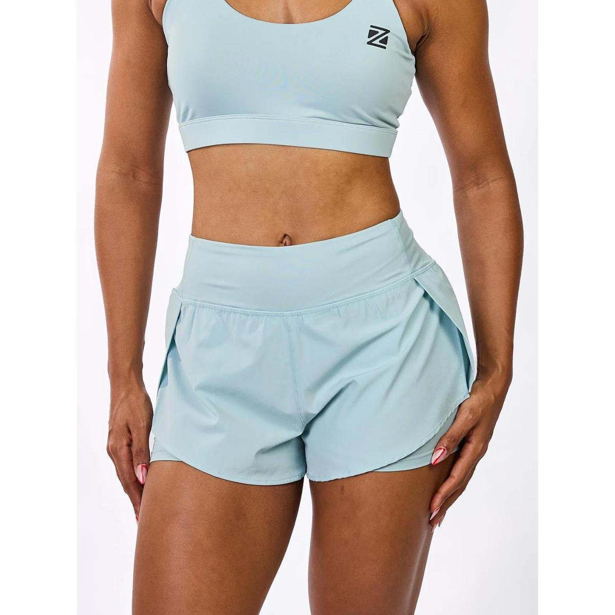 Short Zeiq Skin Brave Duplo Tactel Gray Blue - Azul | Netshoes