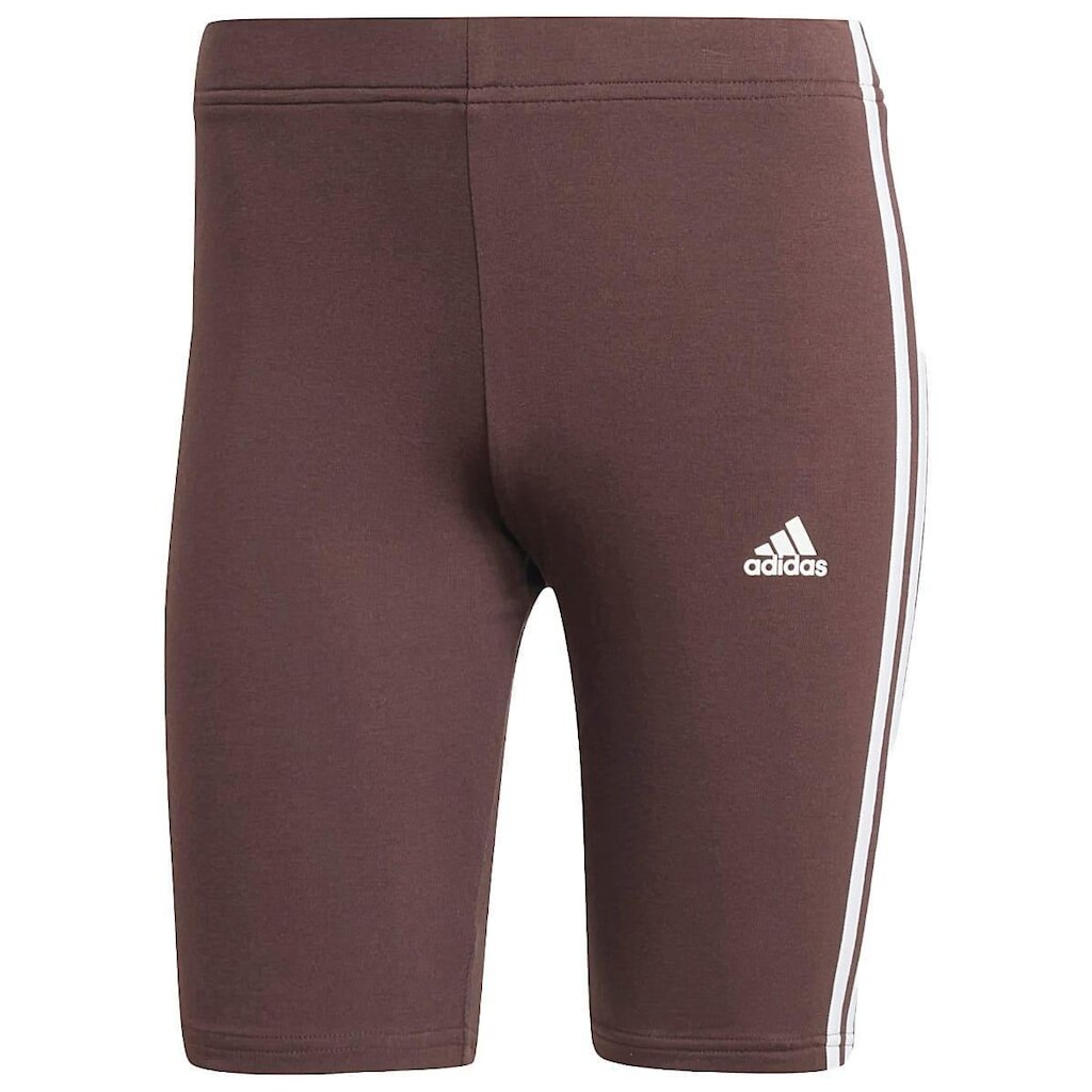 Shorts Adidas Biker 3 Stripes Feminino Marrom