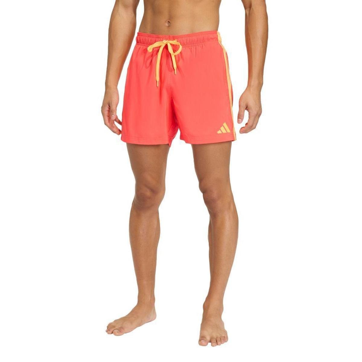 Shorts Adidas de natação Três Listras 5 polegadas - Vermelho