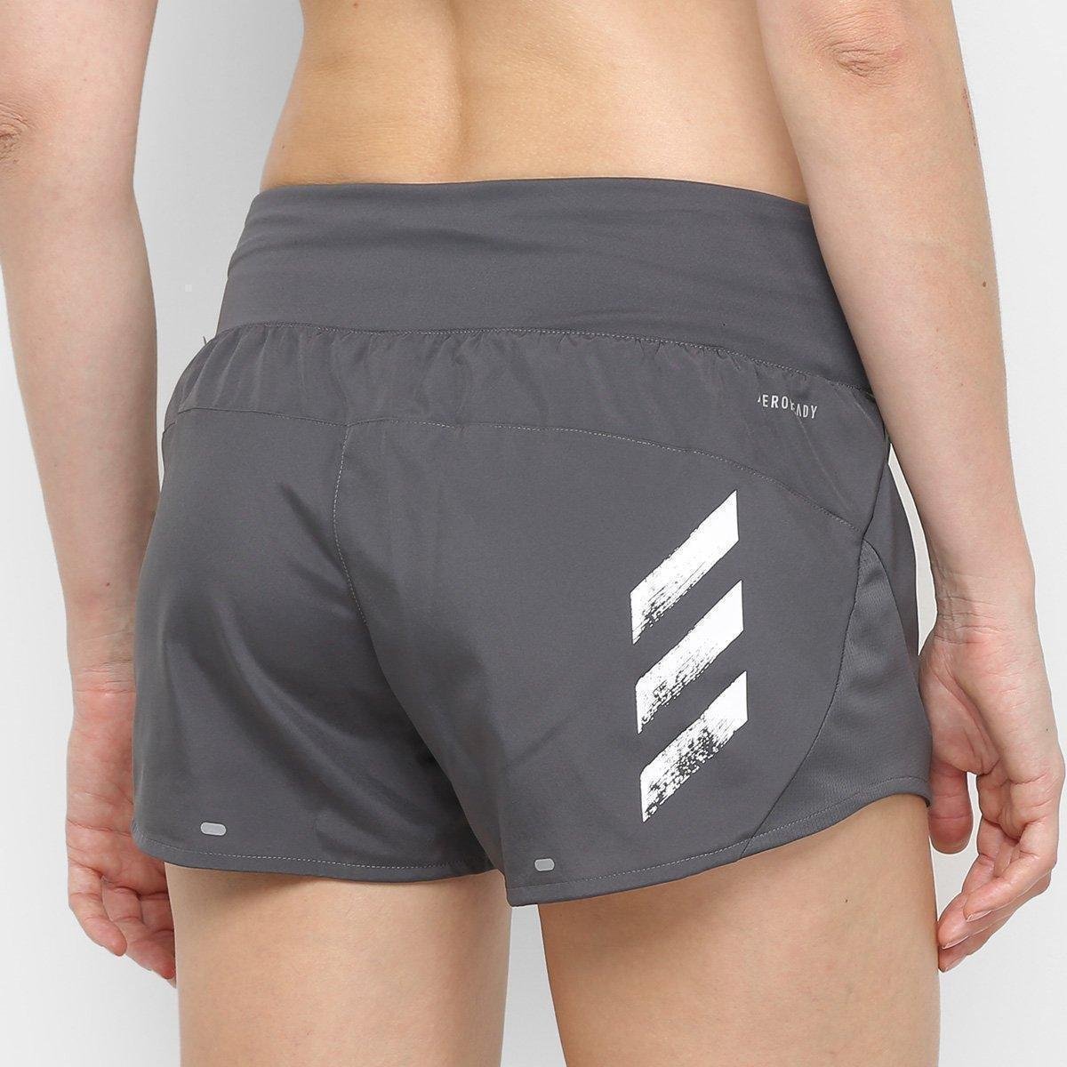 short adidas feminino cinza