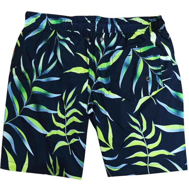 Shorts Água Mash Estampado Folhagem Marinho