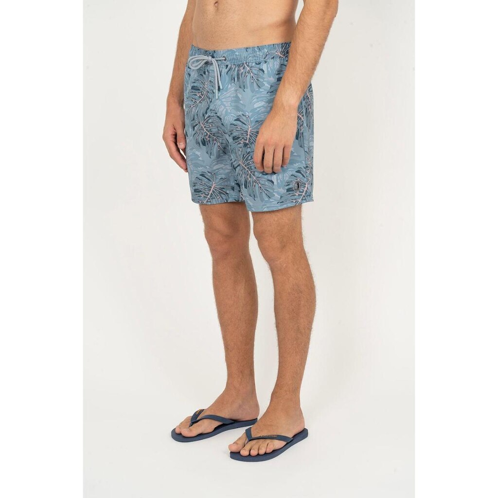 Shorts Aleatory Estampado Monstera Azul