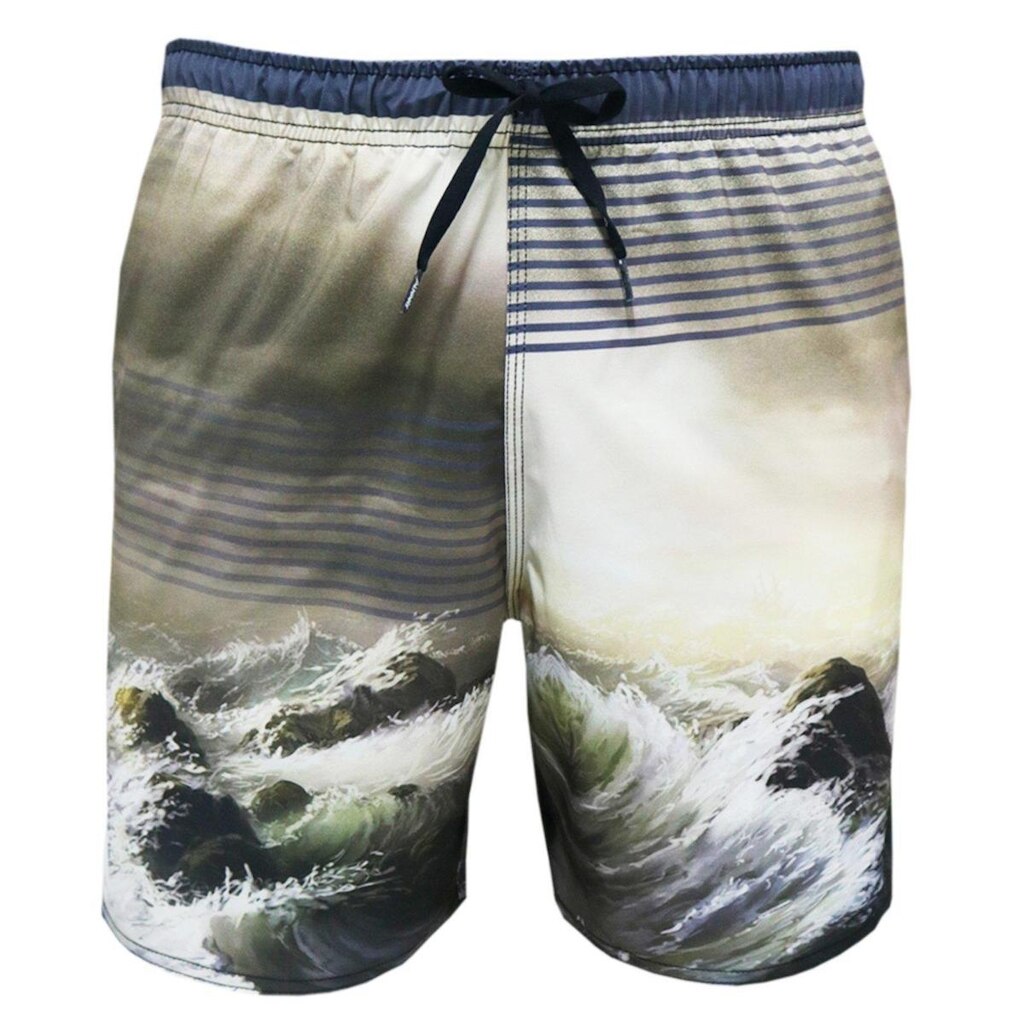 Shorts Alkary Elástico Ondas Caramelo.