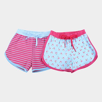 Shorts Candy Kids Feminino Kit Shorts Moletinho KTNS201-RosaKTNS201 - Feminino