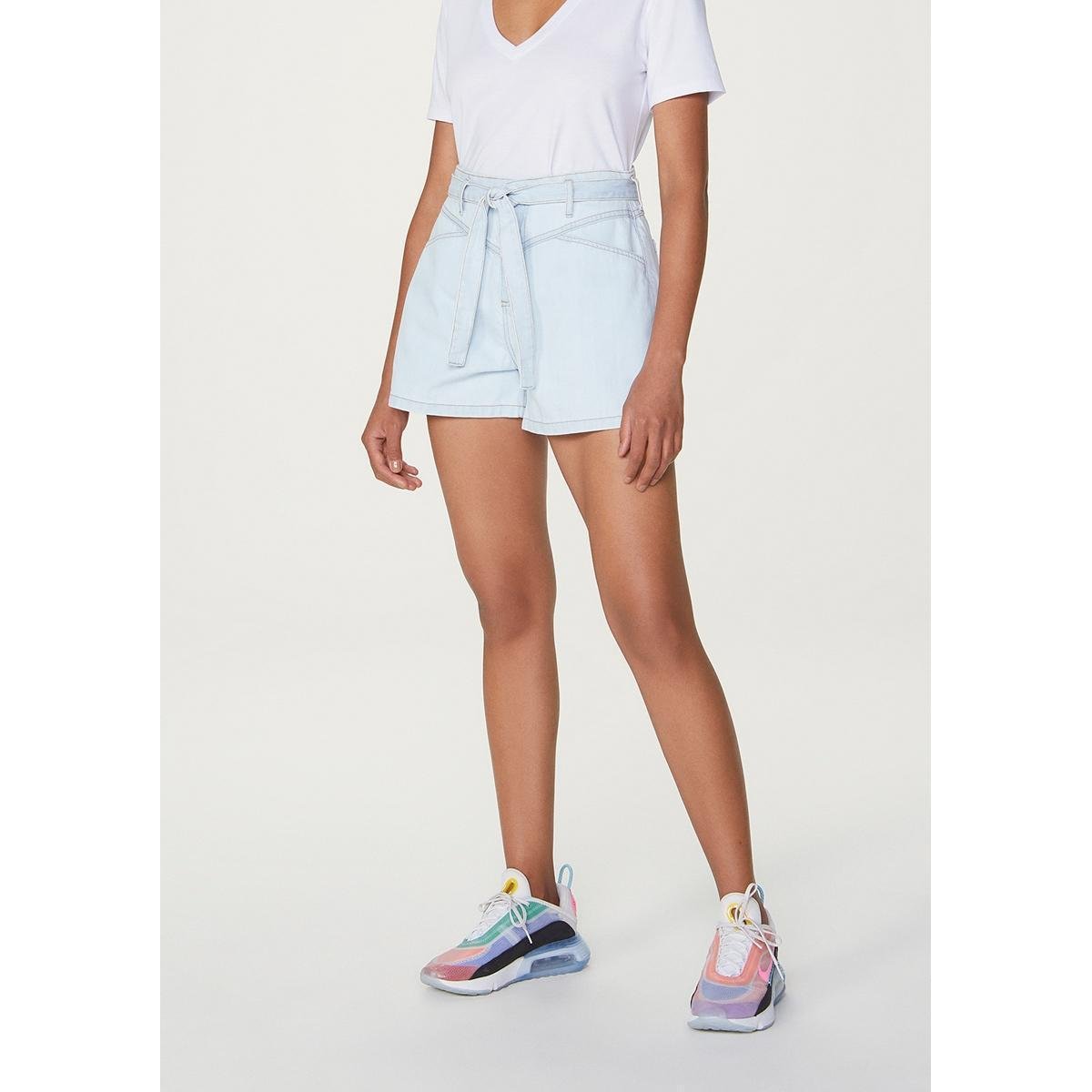 Shorts Cintura Alta Em Jeans De Algodão Feminino