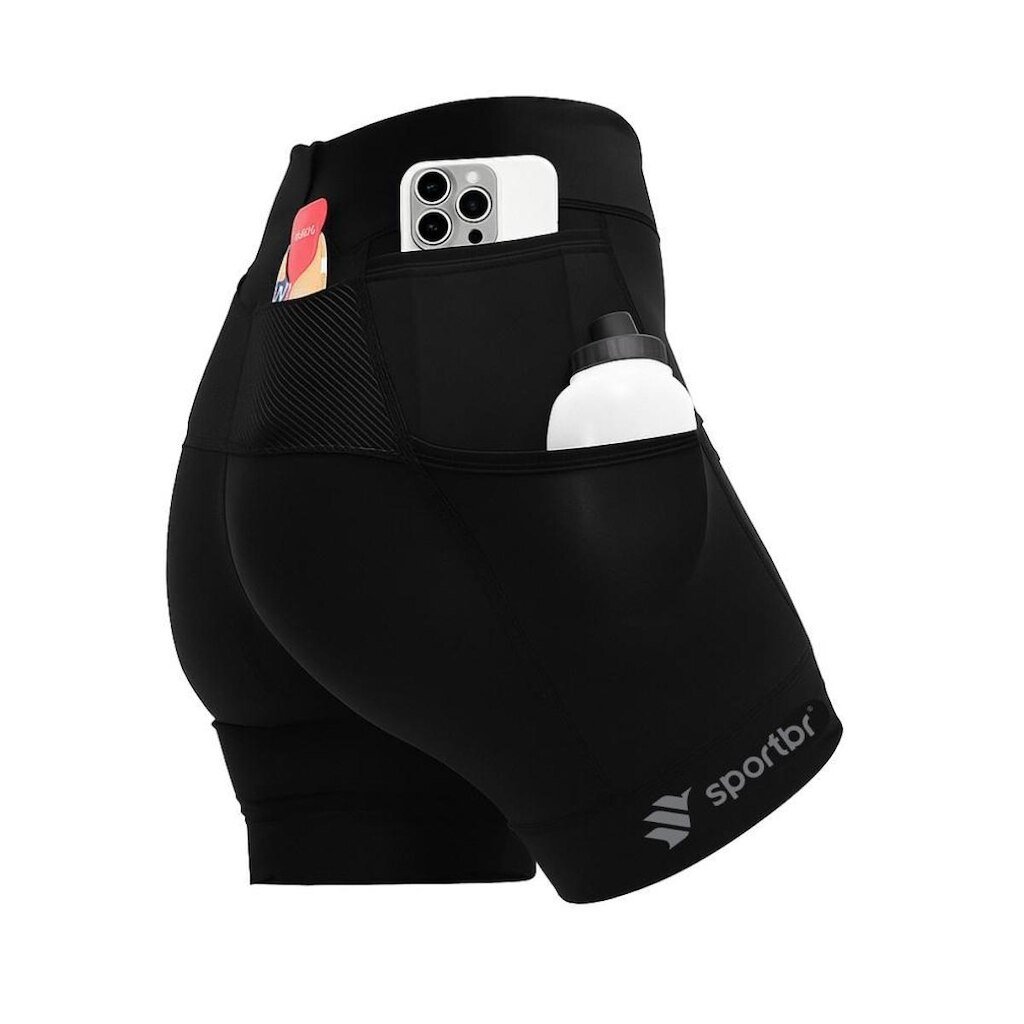 Shorts de compressão Feminino SPORTBR - Preto