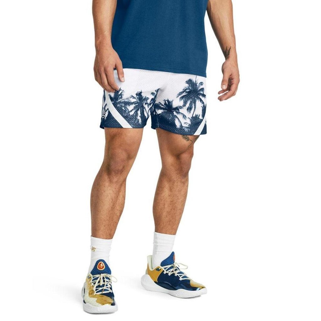 Shorts de Treino Masculino Under Armour Curry Mesh 3 M Azul