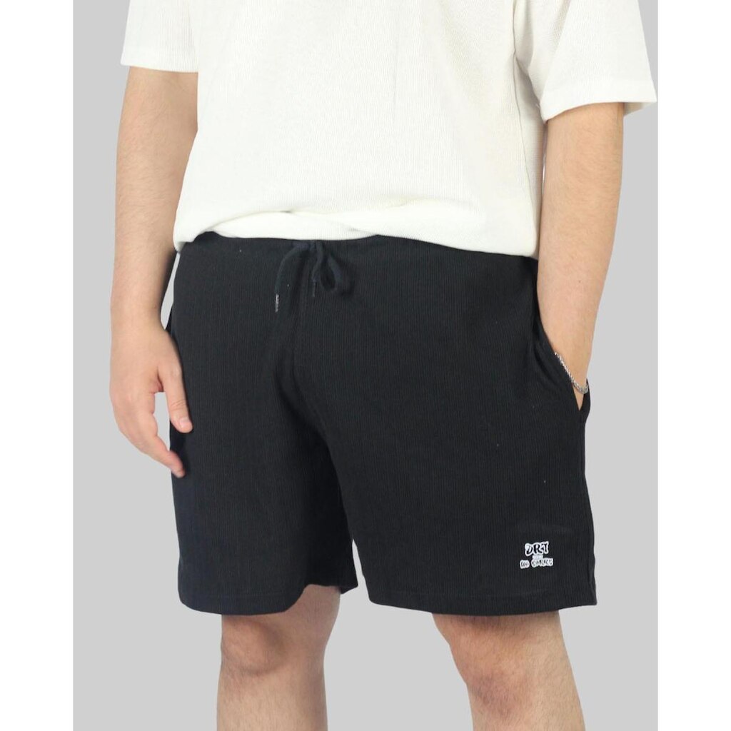 Shorts DR7 Street Waffle Logo - Preto