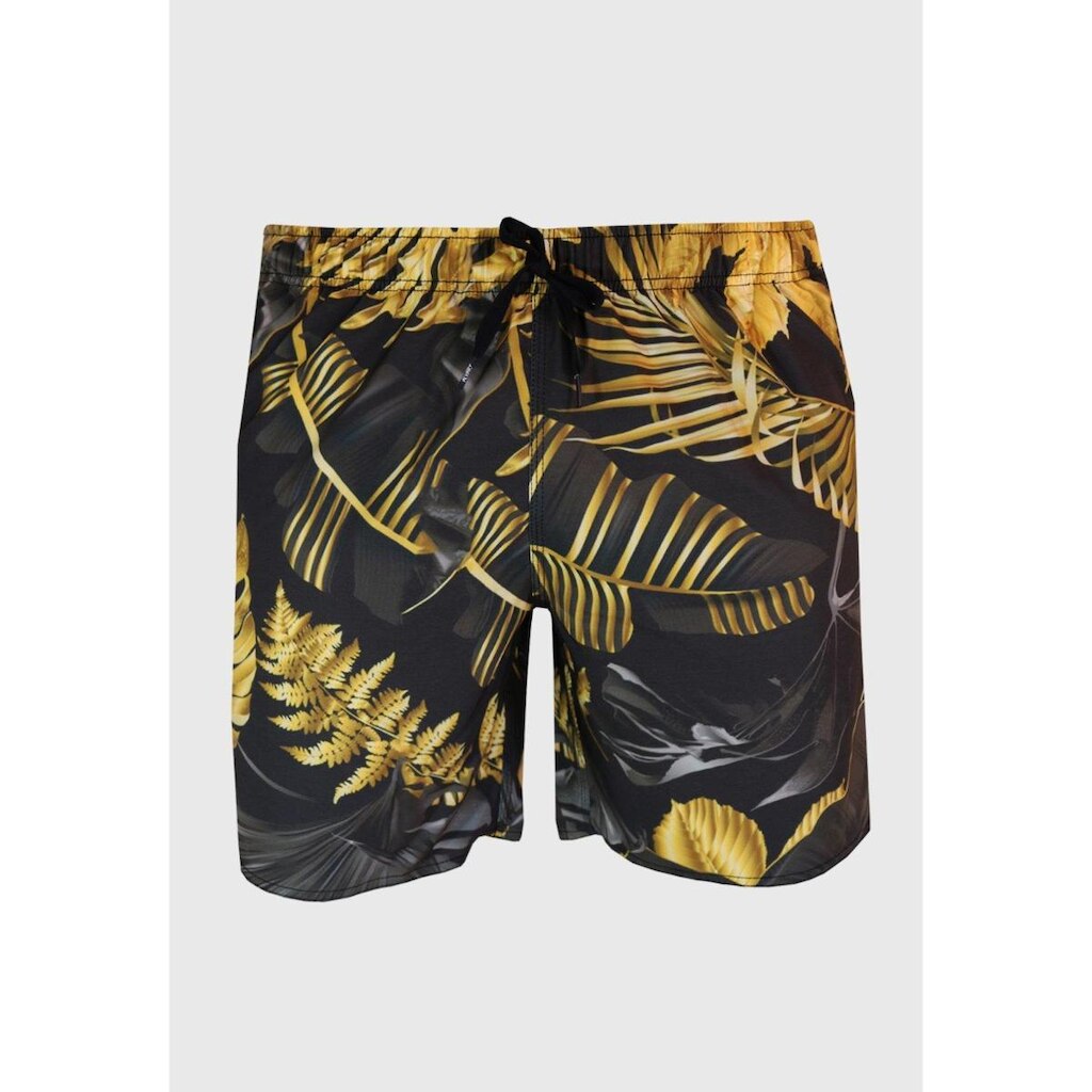 Shorts Elástico Alkary Floral Dourado