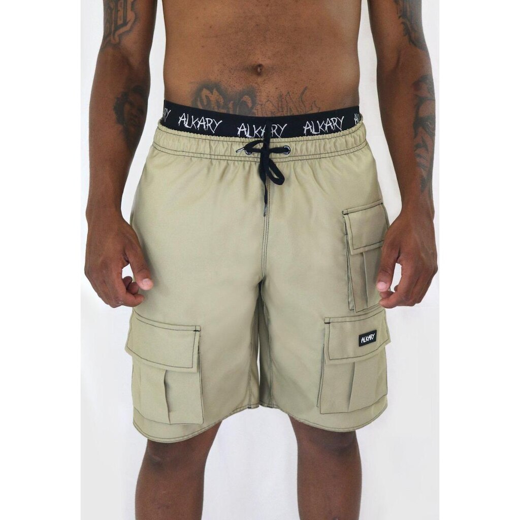 Shorts Elástico Sarja Bolsos Alkary