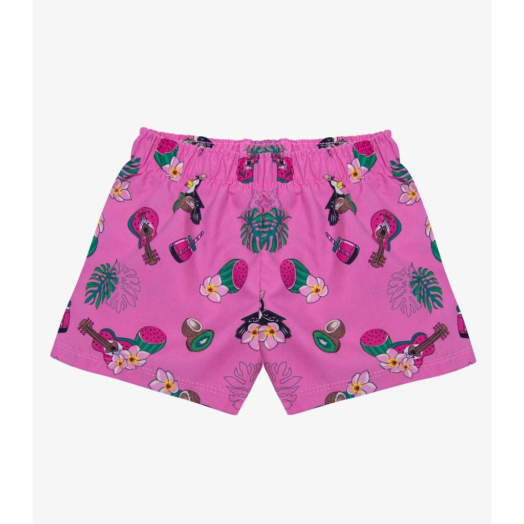 Shorts Feminina Tactel Estampado Rovitex Kids Rosa