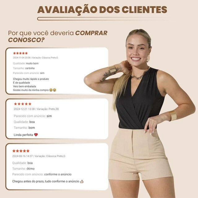 Shorts Feminino de Alfaitaria Social Fecho Invisível Elegante Plissado Modelagem Curta Cintura Alta