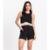 Shorts Feminino Em Viscose Creponada Endless Preto - Preto
