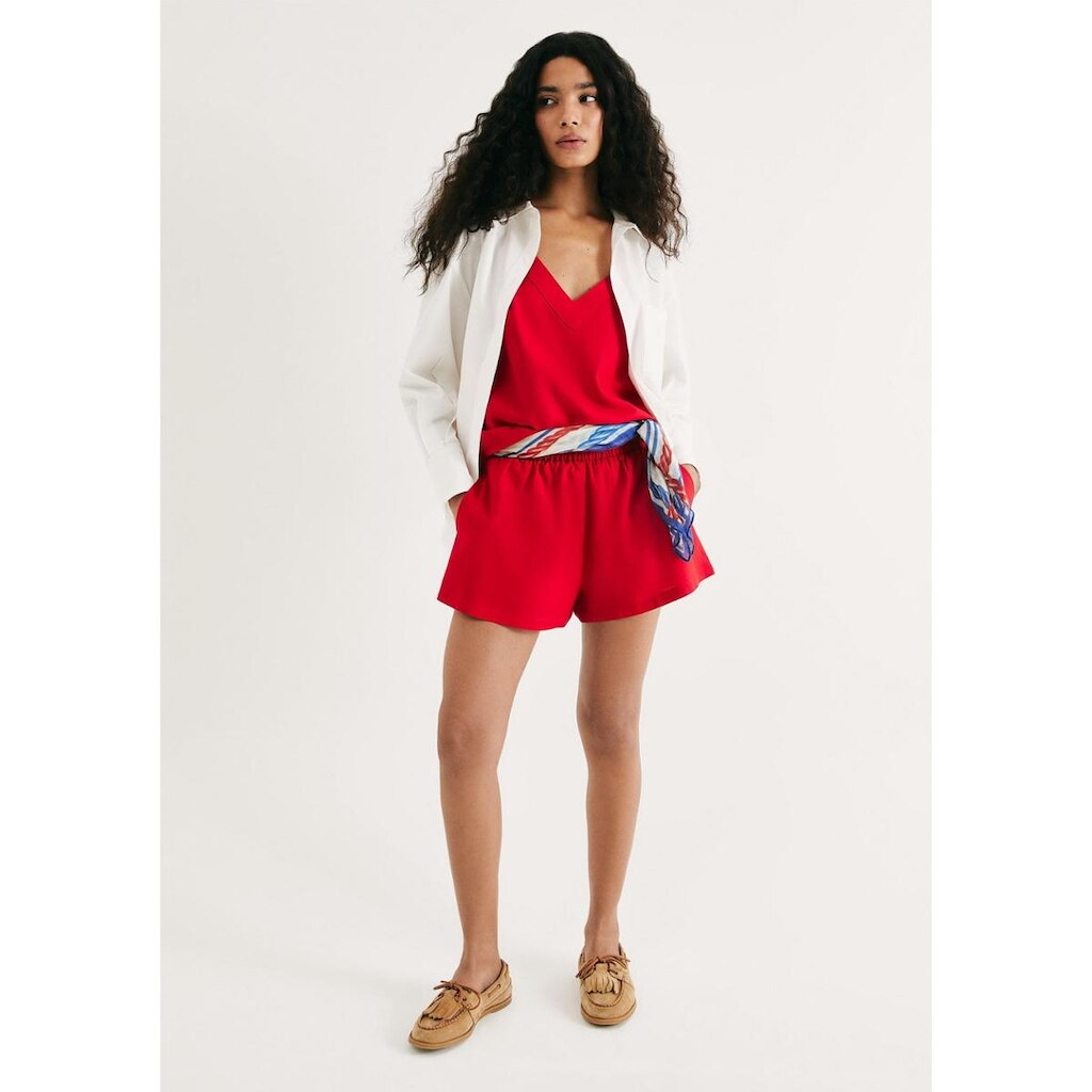 Shorts Feminino Evasê Com Linho