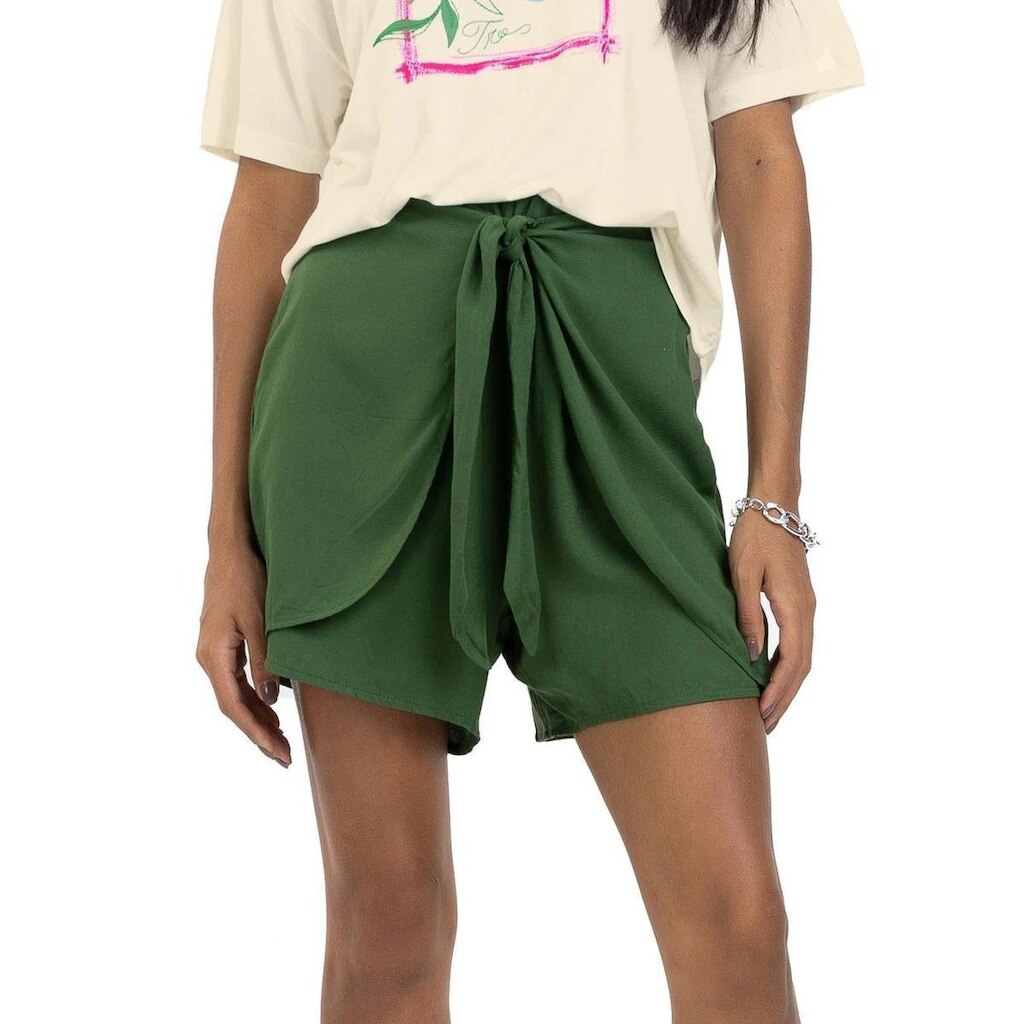 Shorts Feminino Faixa Dupla Viscose Endless Verde