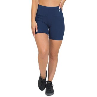 Shorts Feminino Fitness Cós Alto Azul Escuro