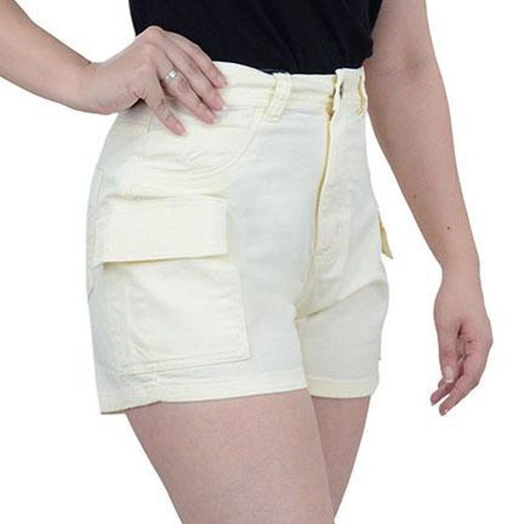 Shorts Feminino FreeSurf Sarja Cargo Bege Caqui - 12120