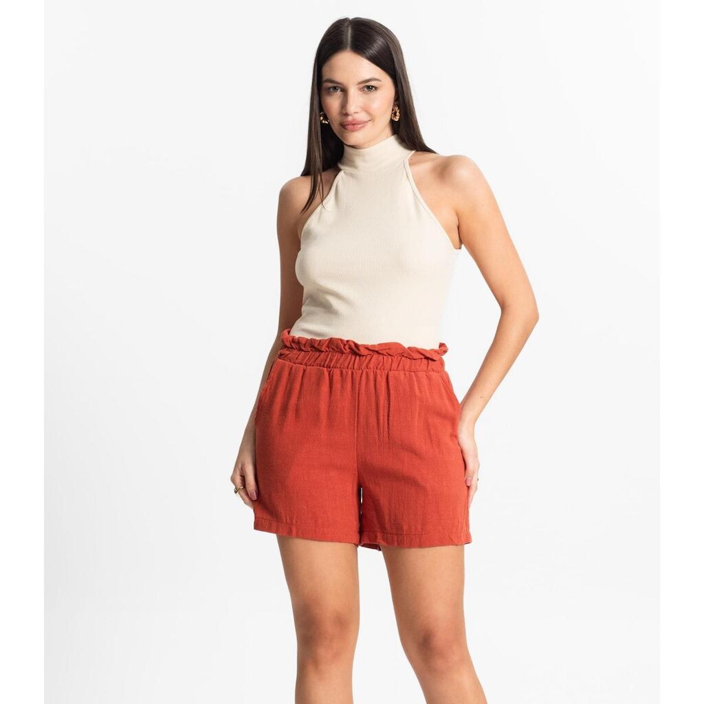 Shorts Feminino Linho Endless Laranja