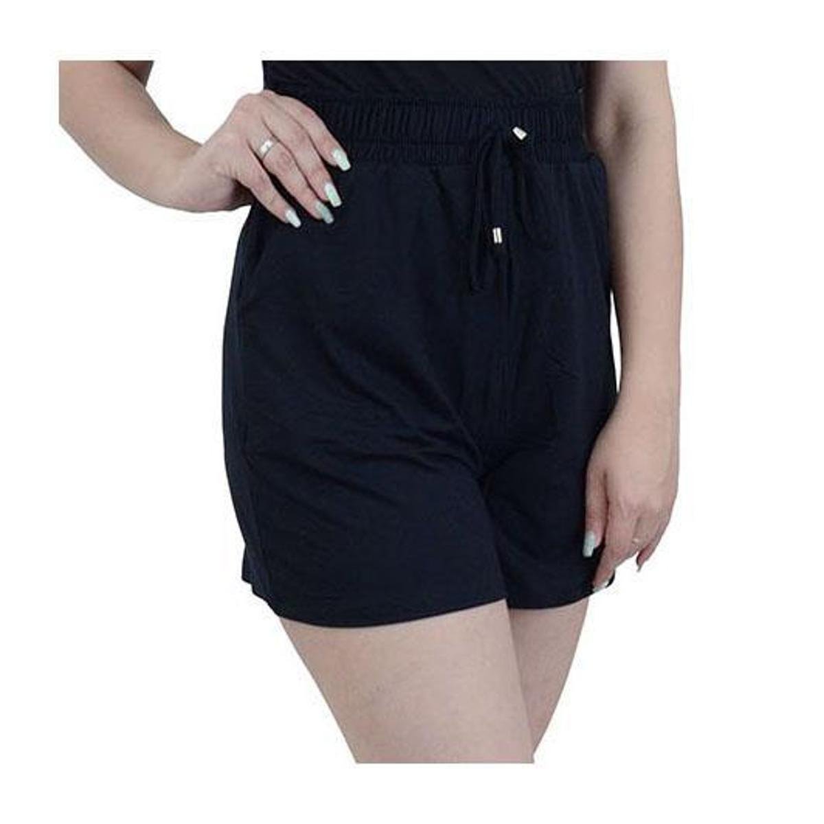 Shorts Feminino Lunender Moletinho New Preto 0039 Preto Netshoes