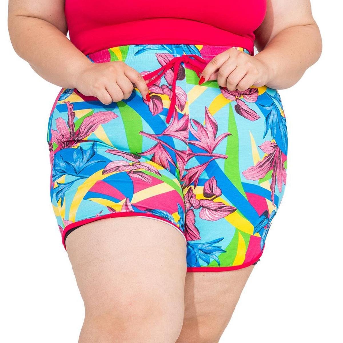 short piscina feminino plus size