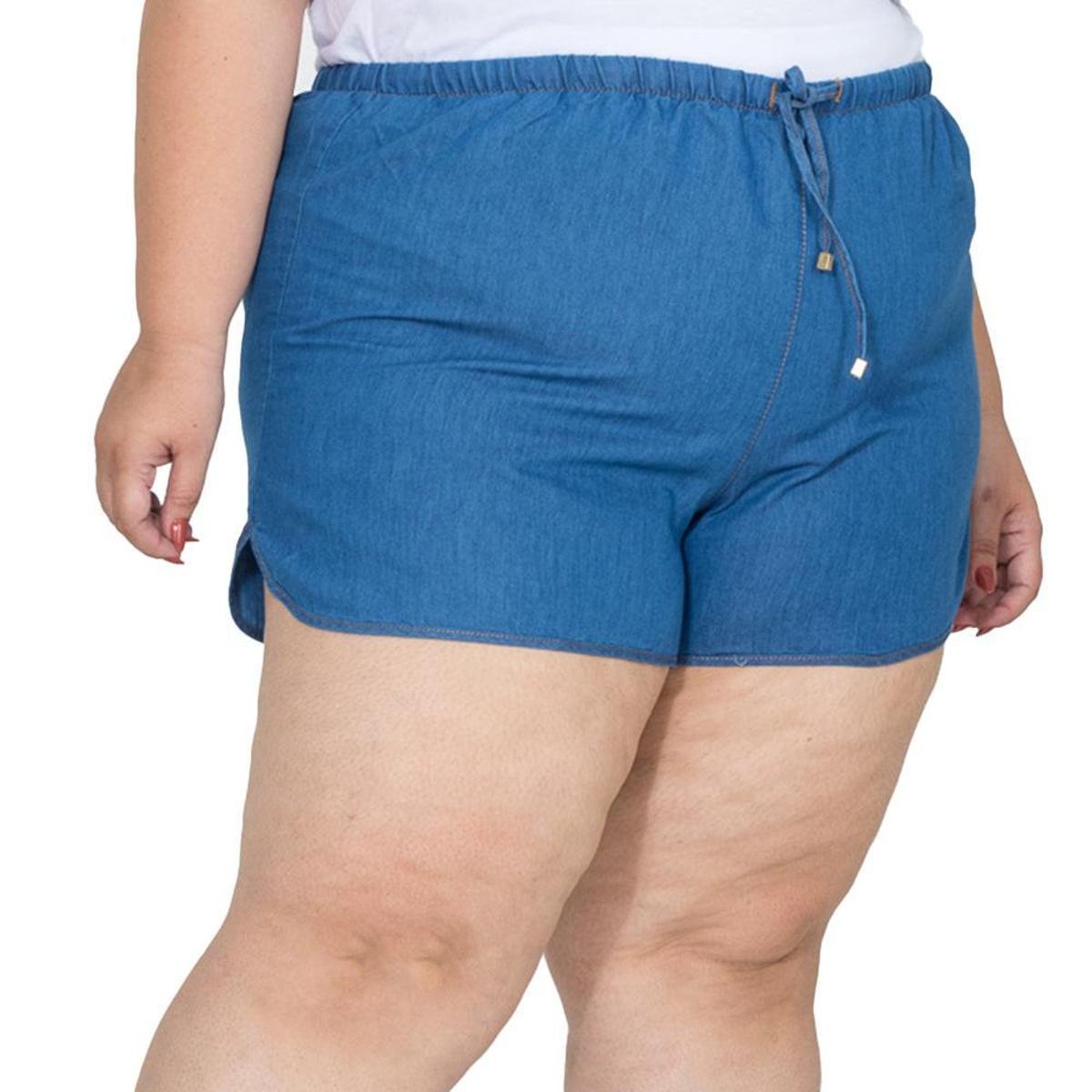 short de elástico feminino plus size